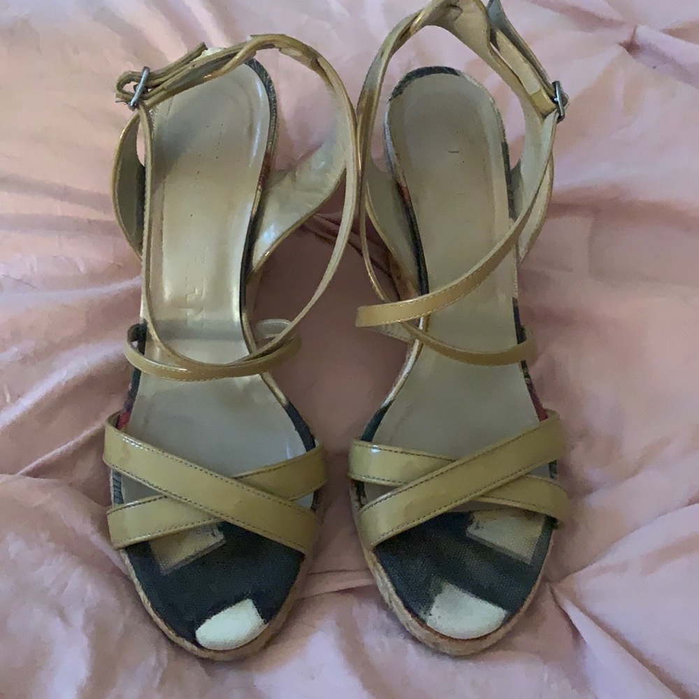 Worn once Burberry wedges